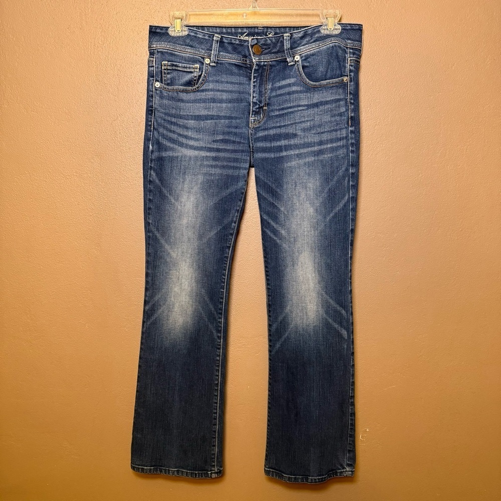 American Eagle Vintage Y2K Women's Medium Wash Original Boot Jeans Size 12 Boho